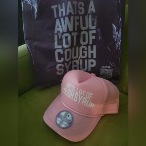Pink Trucker Hat with Bold Text